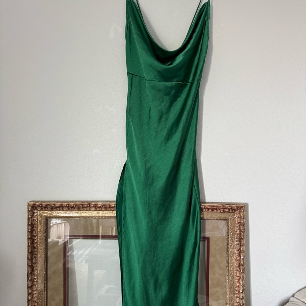Lioness Emerald Cowl Neck Slip Dress